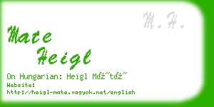 mate heigl business card